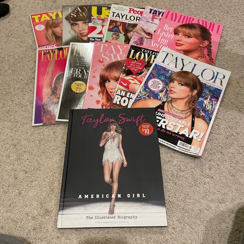 Taylor Swift Magazine Collection with Red and Pink Covers